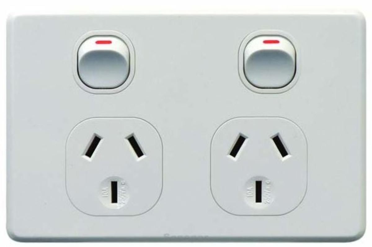 GPO 2GANG 10A DOUBLE POLE 250V
