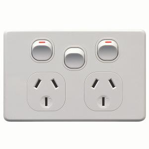 THRIFTEE DBL GPO + EXTRA SW 10A S/P WHT THRIFTEE DBL GPO + EXTRA SW 10A S/P WHT