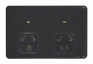 FLAT CAT AUTO DOUBLE GPO 10A HORIZ BLACK FLAT CAT AUTO DOUBLE GPO 10A HORIZ BLACK