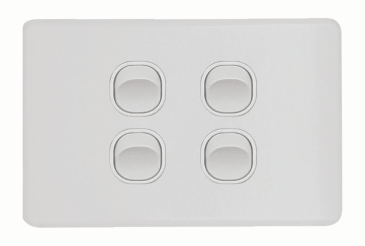 FLAT CAT SWITCH HORIZ 4G 16A MATT WHITE