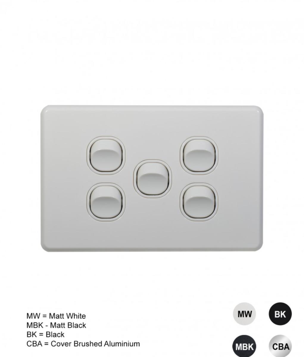 FLAT CAT SWITCH HORIZ 5G 16A WHITE