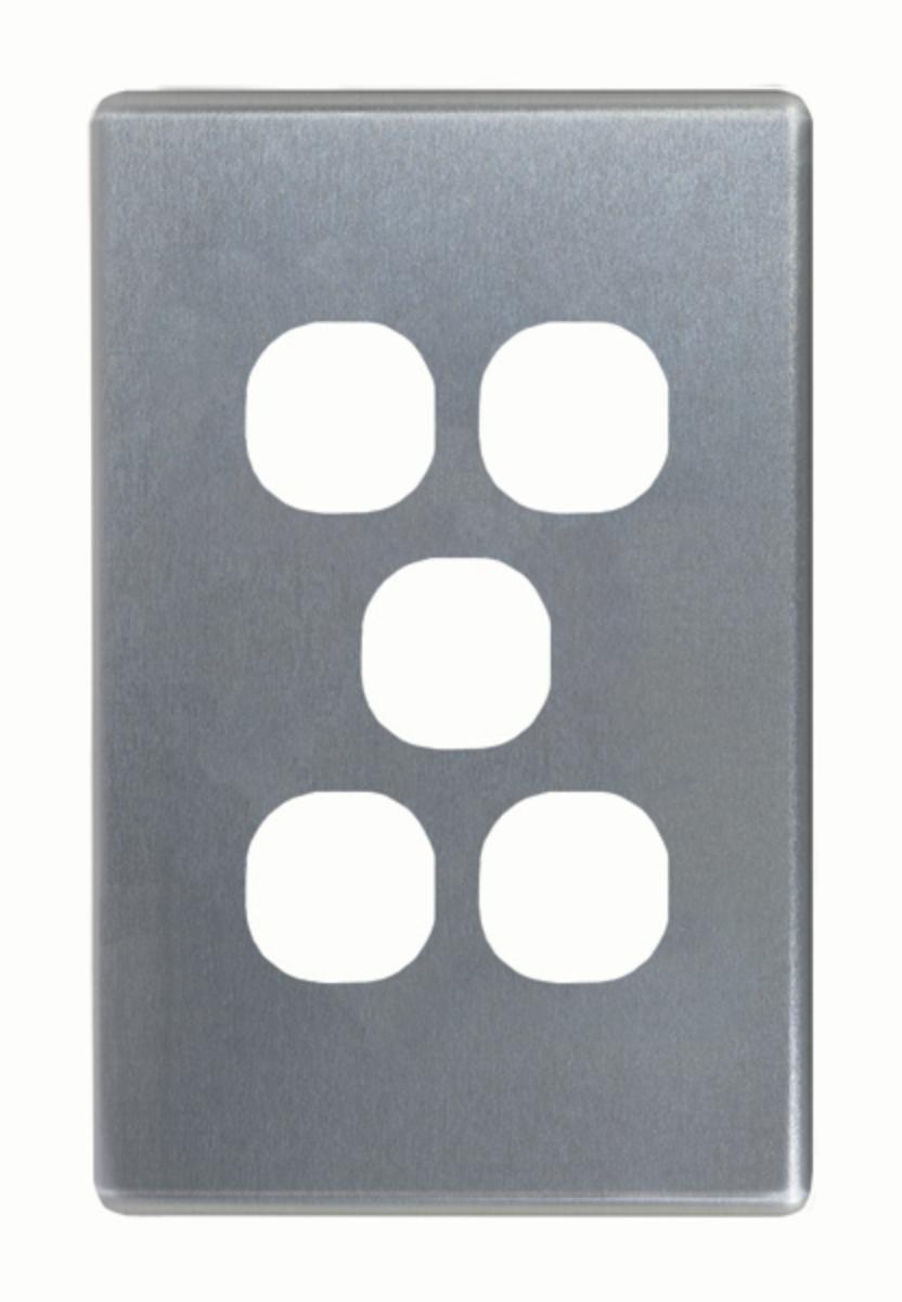 FLAT CAT SWITCH COVER VERT 5G BRUSH ALUM
