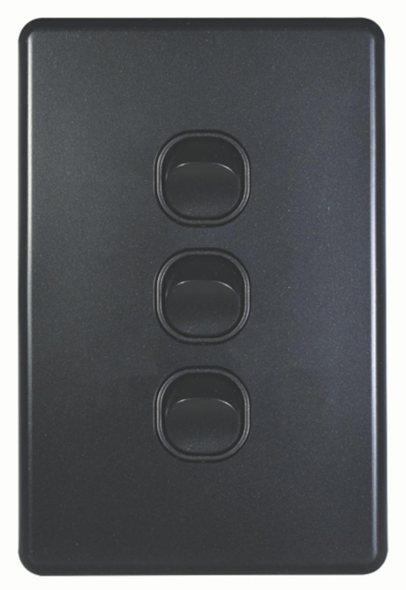 FLAT CAT SWITCH VERT 3G 16A MATT BLACK