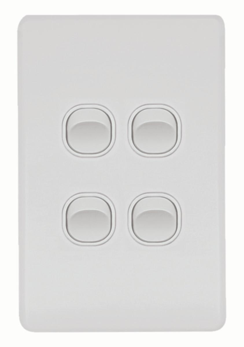 FLAT CAT SWITCH VERT 4G 16A MATT WHITE