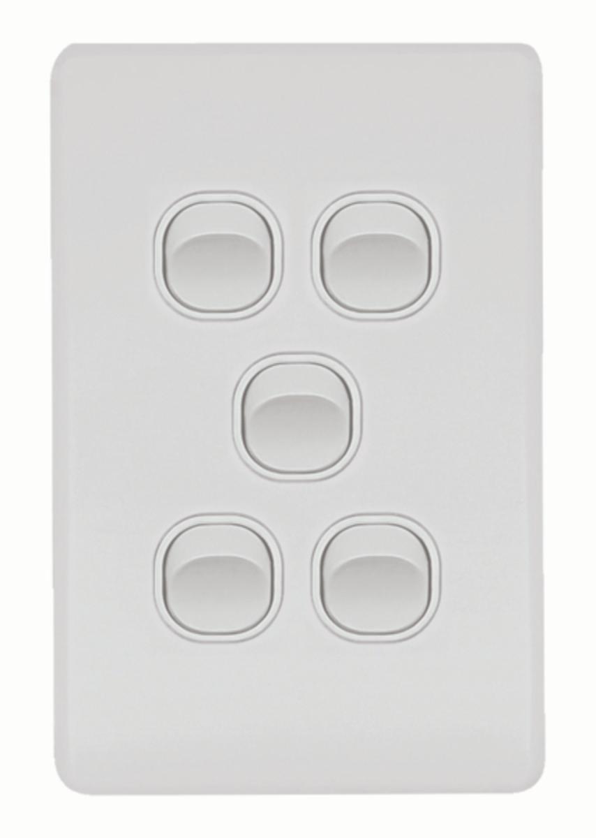 FLAT CAT SWITCH VERT 5G 16A MATT WHITE