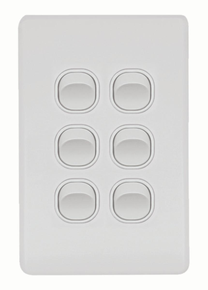 FLAT CAT SWITCH VERT 6G 16A MATT WHITE