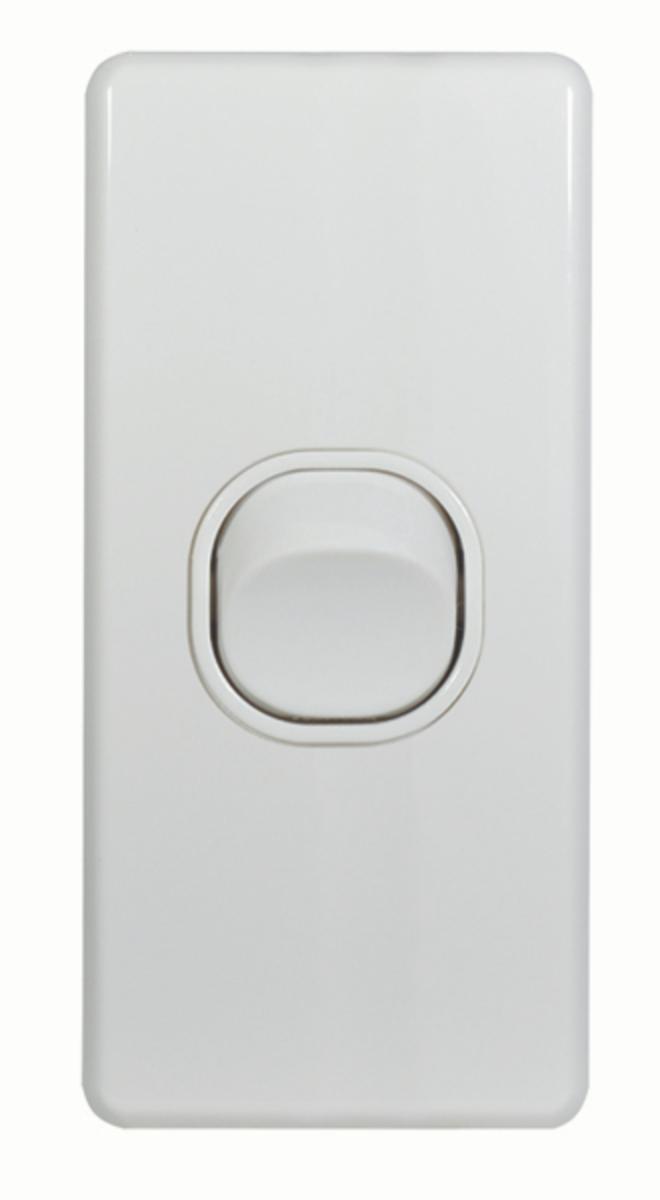 FLAT CAT ARCH SWITCH VERT 1G 16A WHITE