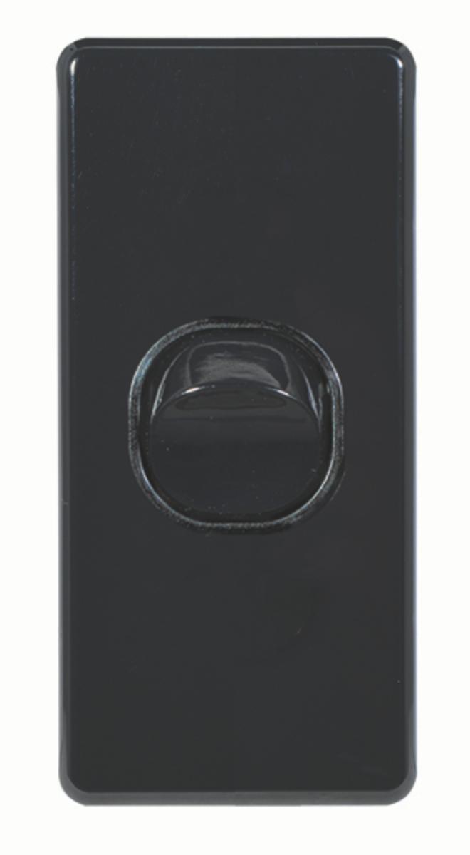 FLAT CAT ARCH SWITCH VERT 1G 16A BLACK