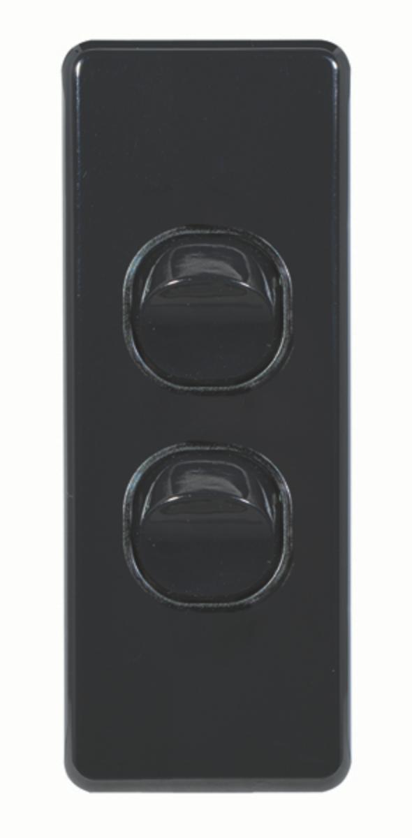 FLAT CAT ARCH SWITCH VERT 2G 16A BLACK