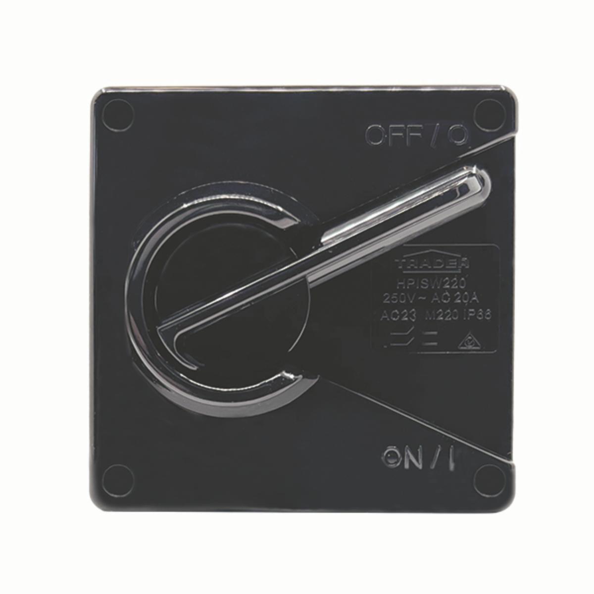 HIPPO W/P ISOLATOR SMALL IP66 20A 2P BLK