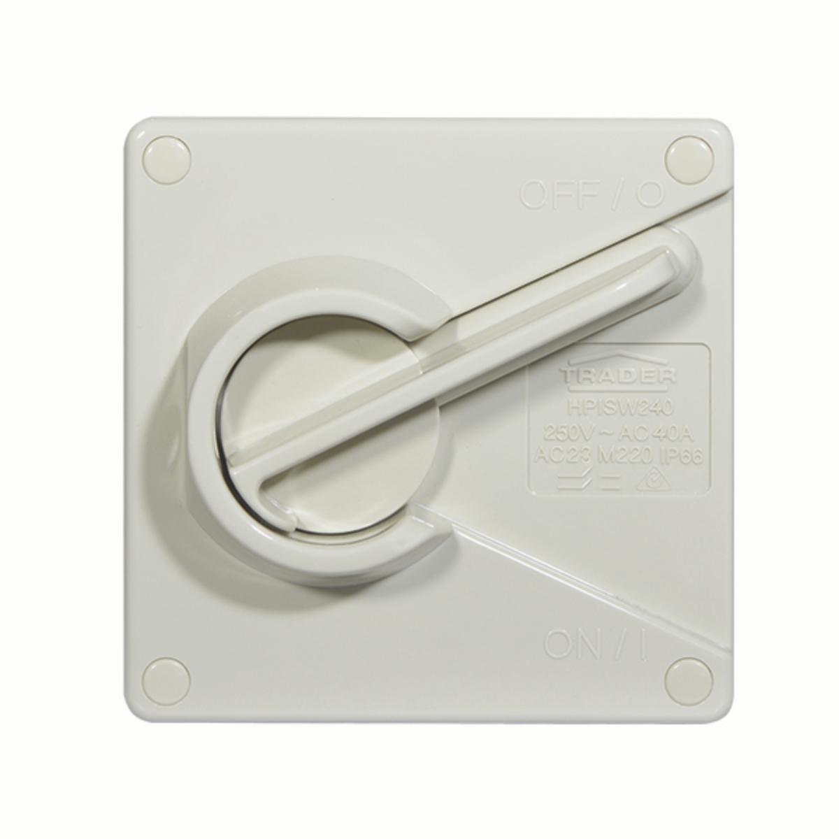 HIPPO W/P ISOLATOR SMALL IP66 40A 2P GRY