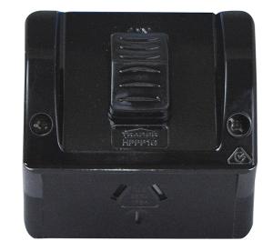 HIPPO SINGLE W/P GPO IP54 10A BLACK HIPPO SINGLE W/P GPO IP54 10A BLACK