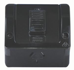 HIPPO SGL W/P GPO SHALLOW IP54 10A BLACK HIPPO SGL W/P GPO SHALLOW IP54 10A BLACK