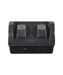 DOUBLE OUTDOOR POWER POINT IP54 10A BLAC