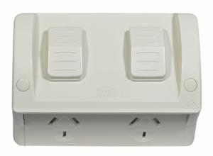 HIPPO DBL W/P GPO SHALLOW IP54 10A D/P HIPPO DBL W/P GPO SHALLOW IP54 10A D/P