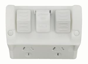 HIPPO W/P DBL GPO 10A + USB A&C GREY HIPPO W/P DBL GPO 10A + USB A&C GREY