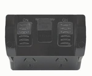 HIPPO DBL W/P GPO + USB AC IP54 10A BLK HIPPO DBL W/P GPO + USB AC IP54 10A BLK