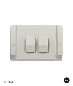 W/P SWITCH DBL IP66 16AX20A 250V LG B/BX W/P SWITCH DBL IP66 16AX20A 250V LG B/BX