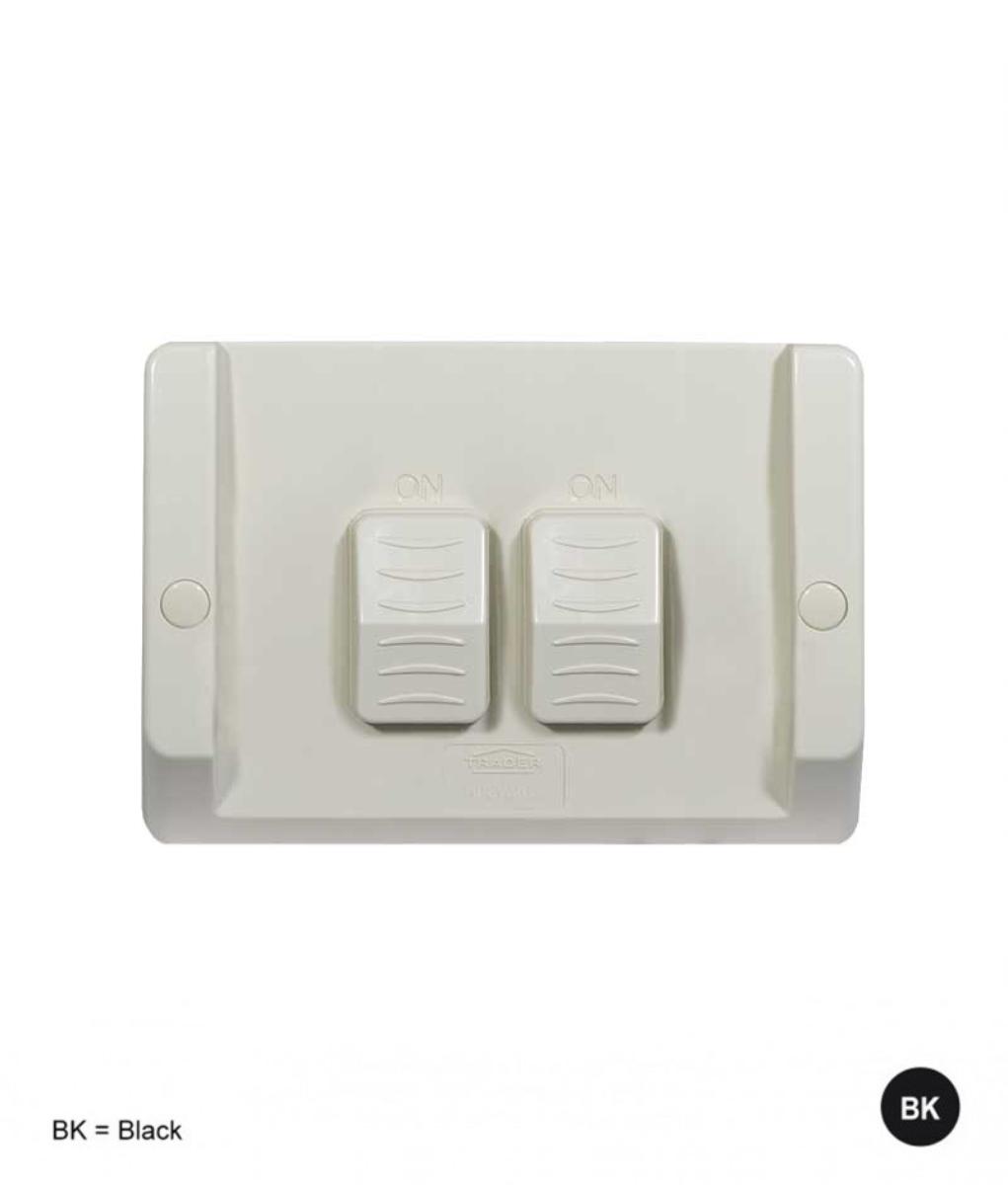 W/P SWITCH DBL IP66 16AX20A 250V LG B/BX