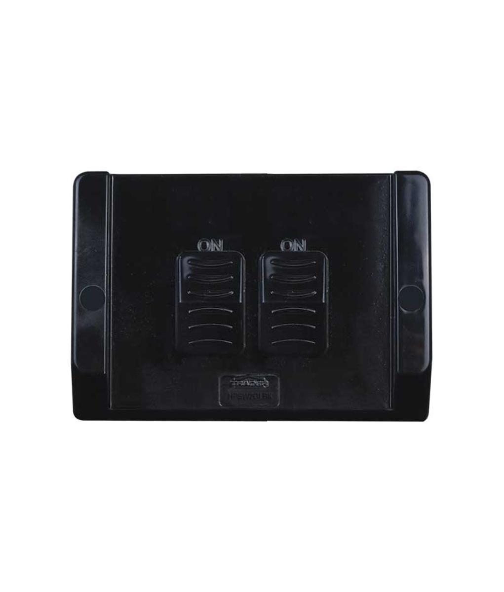 W/P SW DBL IP66 16AX20A 250 BK LRG B/BX