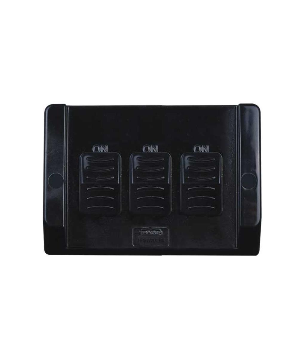 HIPPO W/P SWITCH 3GANG 20A IP66 BLACK