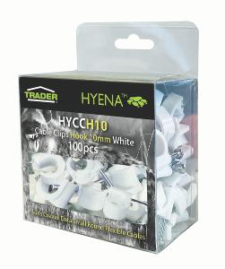 HYENA CABLE CLIPS HOOK 10MM WHT 100 PCS HYENA CABLE CLIPS HOOK 10MM WHT 100 PCS