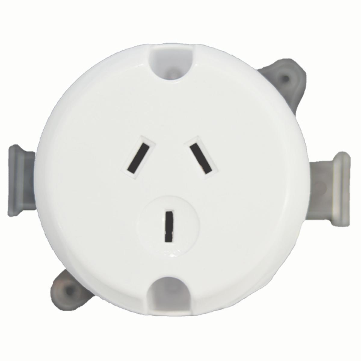 PLUG BASE 10A 250V 3PINS WHITE