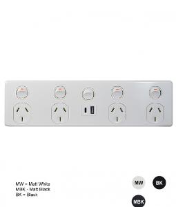 PUMA QUAD GPO + A C USB 10A D/P WHITE PUMA QUAD GPO + A C USB 10A D/P WHITE