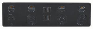 PUMA QUAD GPO 10A + 4 USB A BLACK PUMA QUAD GPO 10A + 4 USB A BLACK