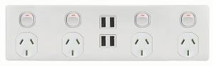 PUMA QUAD GPO + 4X3.1A USB 10A D/P M/W PUMA QUAD GPO + 4X3.1A USB 10A D/P M/W