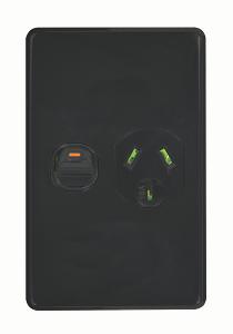 PUMA SINGLE GPO 10A VERTICAL BLACK PUMA SINGLE GPO 10A VERTICAL BLACK