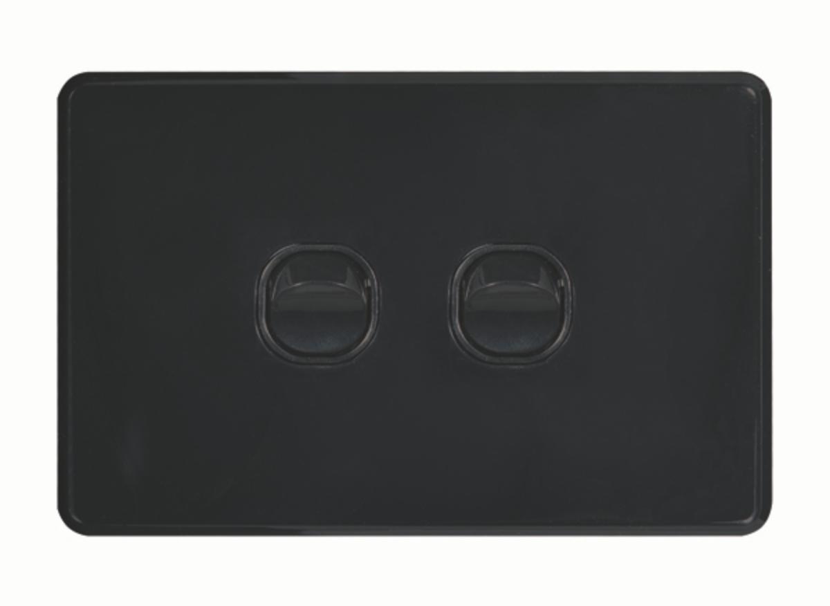 PUMA SWITCH HORIZ 2G 16A BLACK