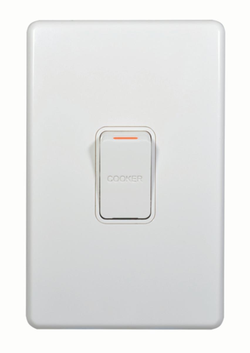 PUMA OVEN SWITCH 45A D/P VERTICAL WHITE