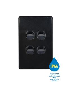 PUMA W/P SW VERT 4G 10AX 250V IP66 M/BLK PUMA W/P SW VERT 4G 10AX 250V IP66 M/BLK