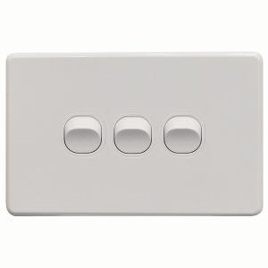 THRIFTEE SWITCH HORIZ 3GANG 10AX WHITE THRIFTEE SWITCH HORIZ 3GANG 10AX WHITE