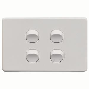 THRIFTEE SWITCH HORIZ 4GANG 10AX WHITE THRIFTEE SWITCH HORIZ 4GANG 10AX WHITE