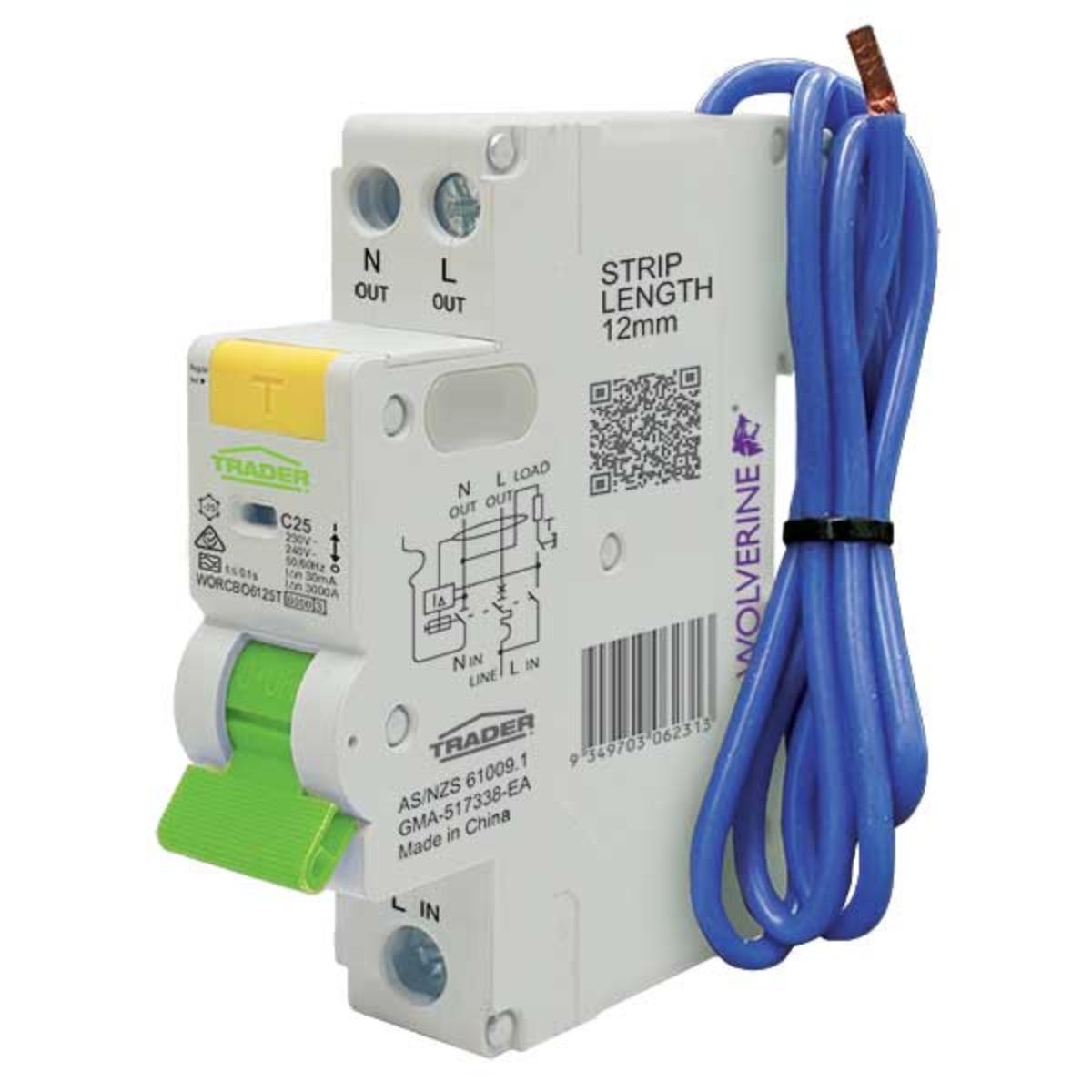 RCBO 6KA 1P 25A 240V 30MA TP A 1M + TAIL