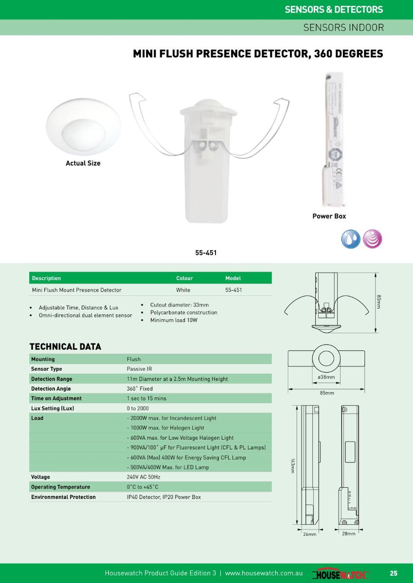 SENSOR OS451A MINI 360DEG FLUSH MOUNT