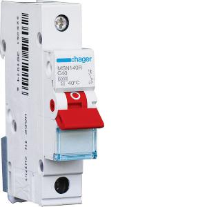 MCB 1P 40A 6KA C CURVE 1 MOD RED TOGGLE MCB 1P 40A 6KA C CURVE 1 MOD RED TOGGLE