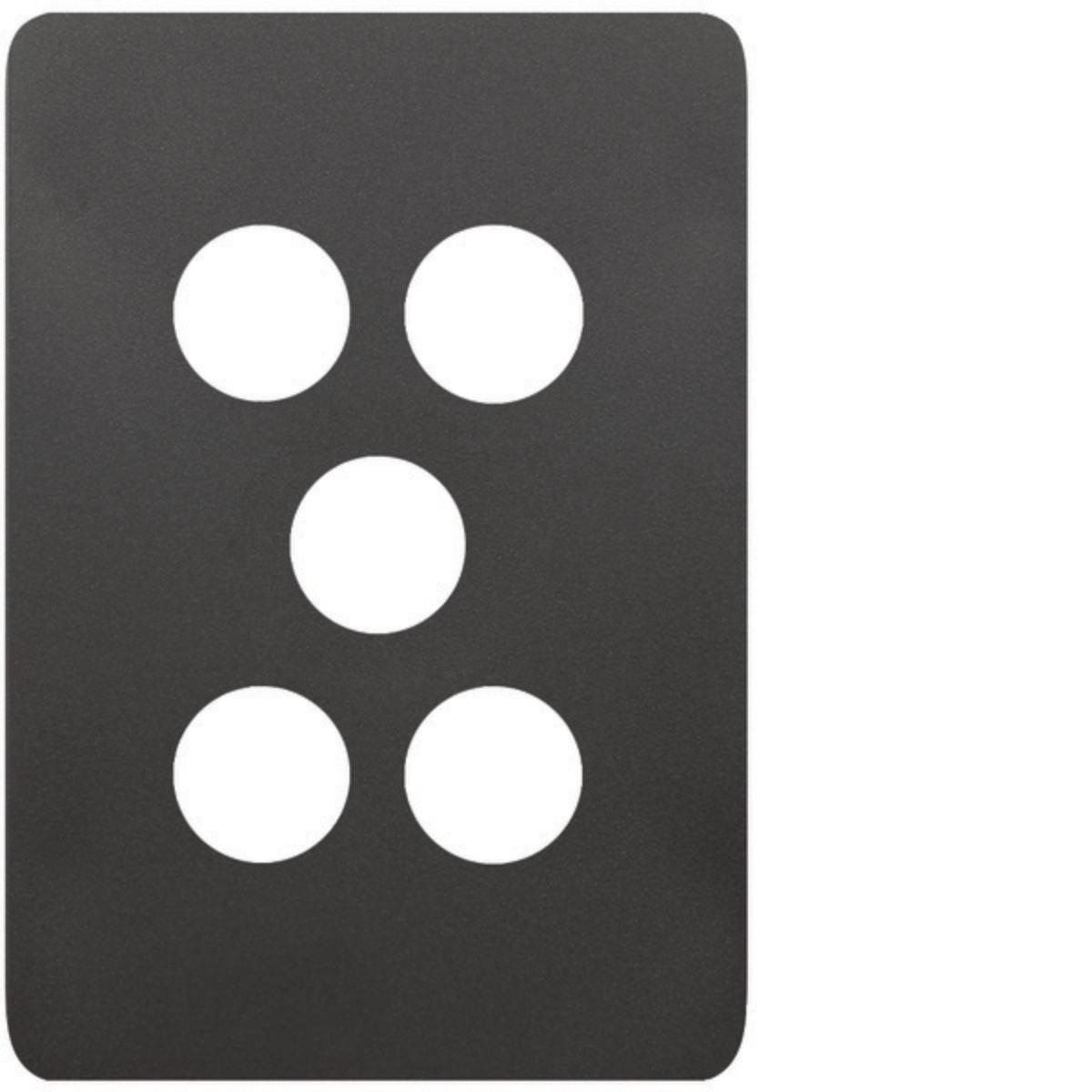 ALLURE 5 GANG SWITCH PLATE MATT BLACK