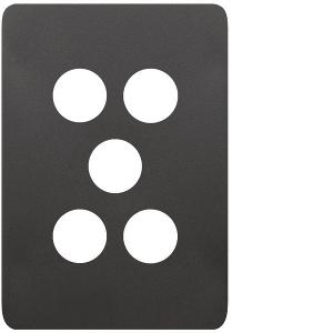 ALLURE 5 GANG SWITCH PLATE MATT BLACK ALLURE 5 GANG SWITCH PLATE MATT BLACK