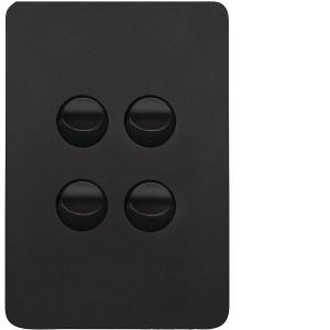 ALLURE 4 GANG SWITCH 16A 2WAY MATT BLACK ALLURE 4 GANG SWITCH 16A 2WAY MATT BLACK