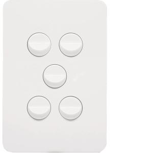 ALLURE 5 GANG SWITCH 16A 2WAY MATT BLACK ALLURE 5 GANG SWITCH 16A 2WAY MATT BLACK