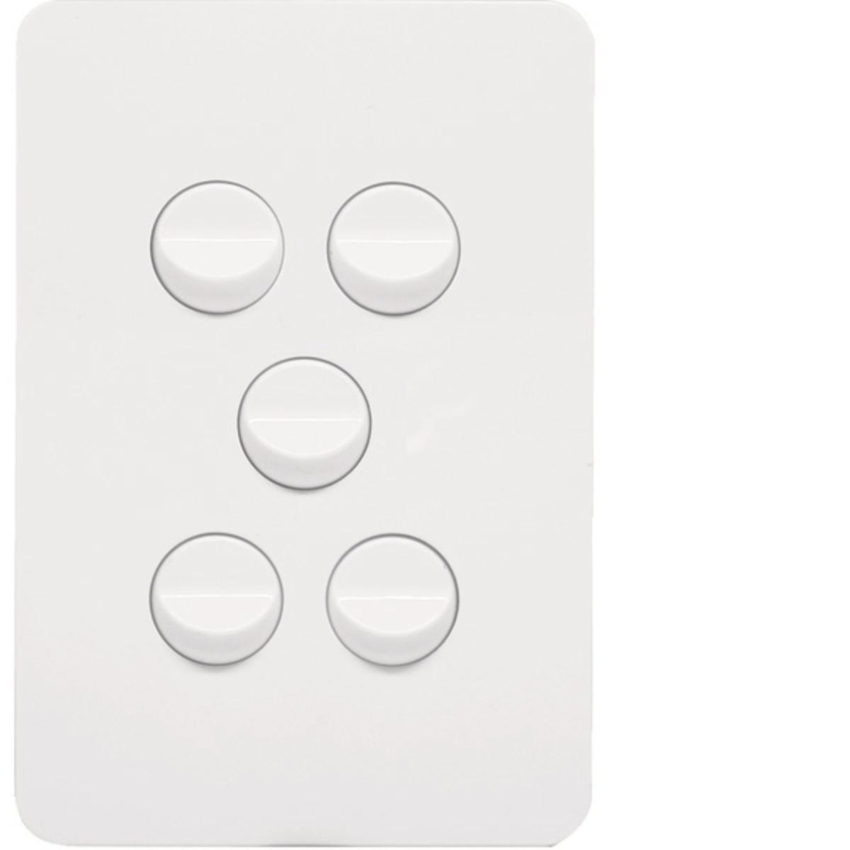 ALLURE 5 GANG SWITCH 16A 2WAY MATT BLACK