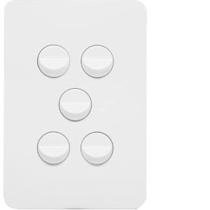 ALLURE 5 GANG SWITCH 16A 2WAY MATT WHITE