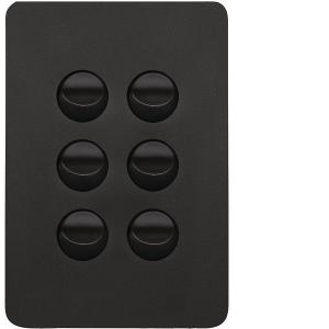 ALLURE 6 GANG SWITCH 16A 2WAY MATT BLACK ALLURE 6 GANG SWITCH 16A 2WAY MATT BLACK