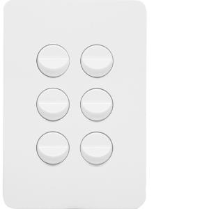 ALLURE 6 GANG SWITCH 16A 2WAY MATT WHITE