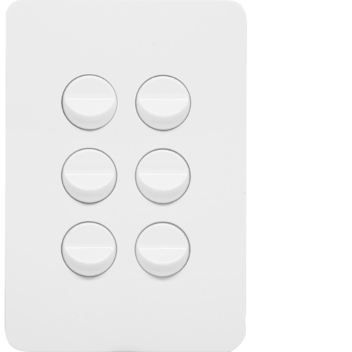 ALLURE 6 GANG SWITCH 16A 2WAY GLOSS WHT