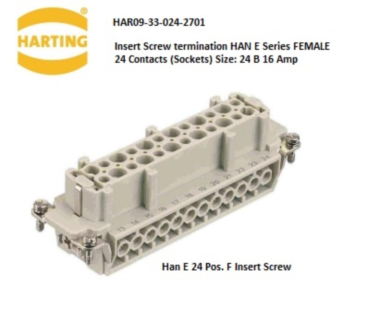 ELM 462676 HARTING HAN E 24 PIN+E FEMALE