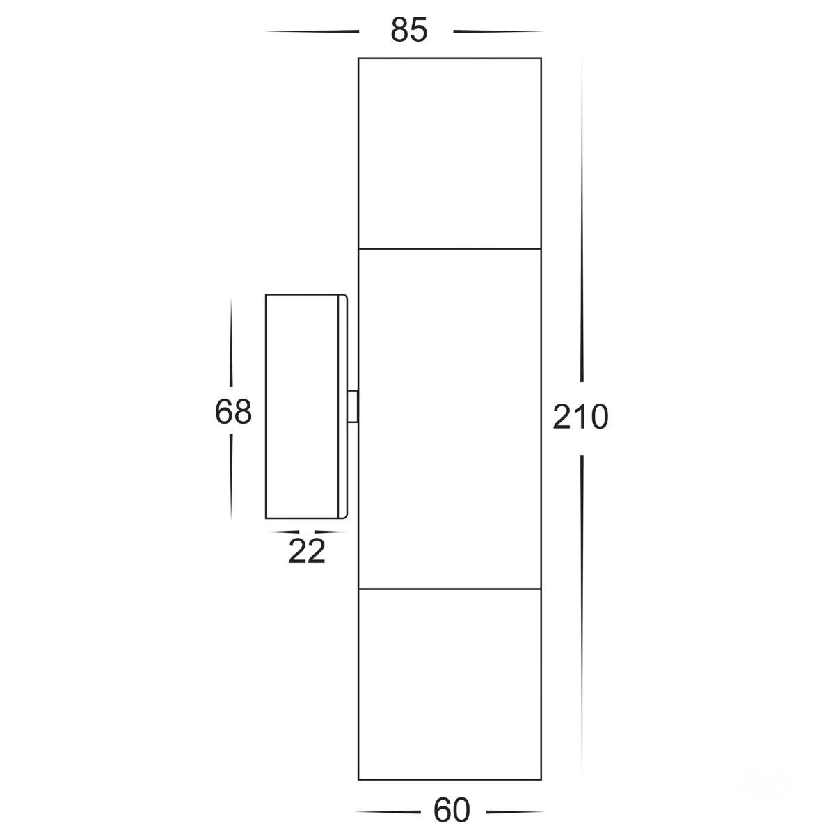 LED WALL UP/DN TIVAH 2X5W CCT GU10 WHITE